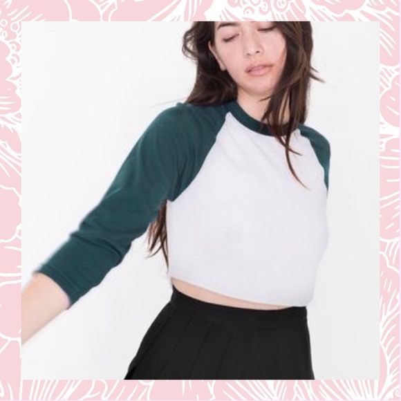american apparel cropped baseball tee
